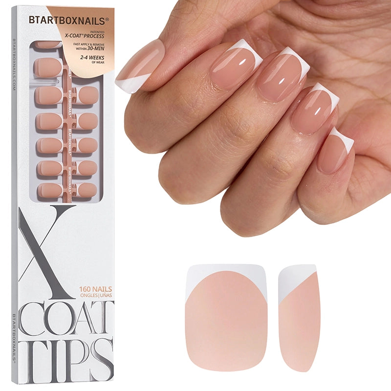 White French Extra Short Square Nails
